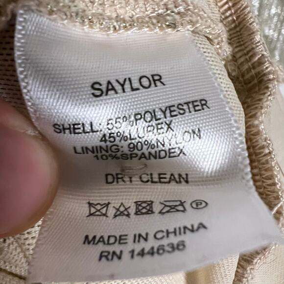 Saylor Saydee Silver Metallic Plisse Jacquard Mock Neck Party Mini Dress Size XS - Picture 14 of 16